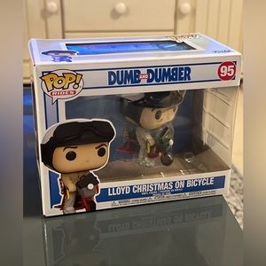 Funko Pop Rides 95 DUMB & DUMBER LLOYD CHRISTMAS ON BICYCLE JIM CARREY FIGURINE